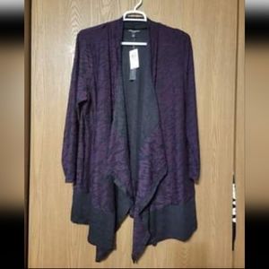 Purple & Black sweater/cover up by Cable & Gauge Size 2XL.  NWT  #142